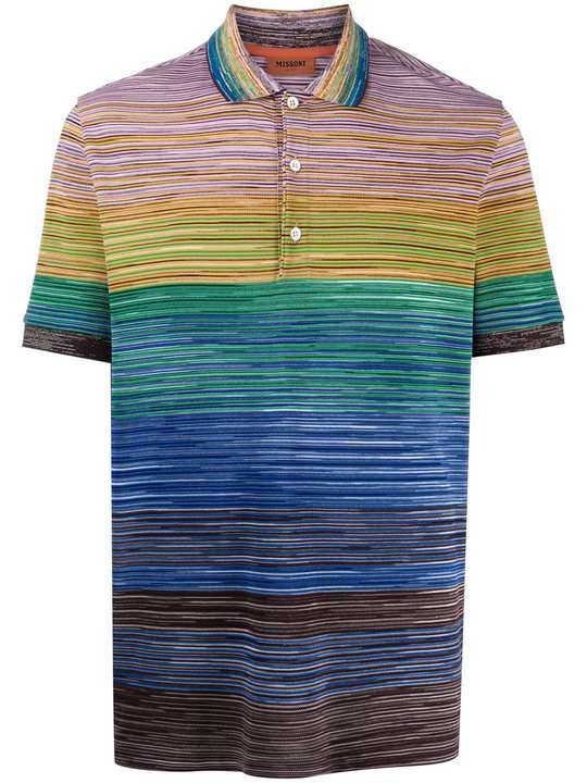 space-dyed stripe polo shirt展示图