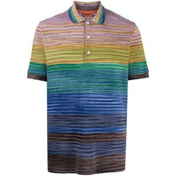 space-dyed stripe polo shirt