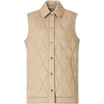 diamond-quilted gilet