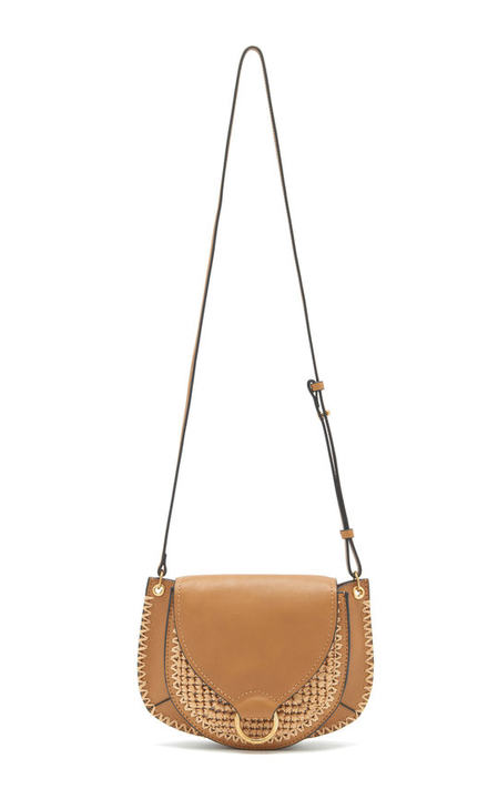 Genevieve Leather And Raffia Crossbody Bag展示图