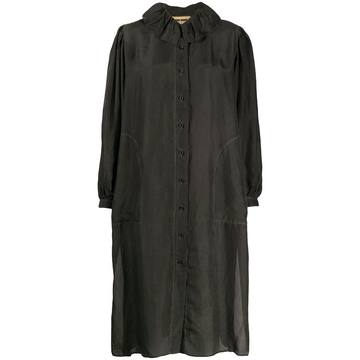 gathered collar shirt dress