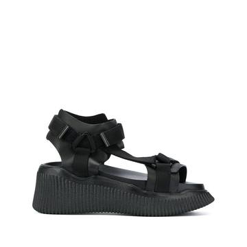 buckled platform sandals