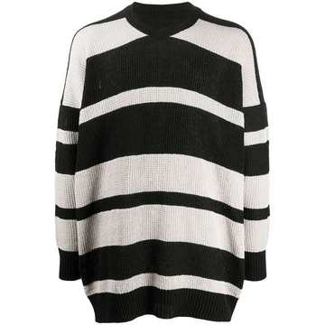 striped ribbed-knit jumper