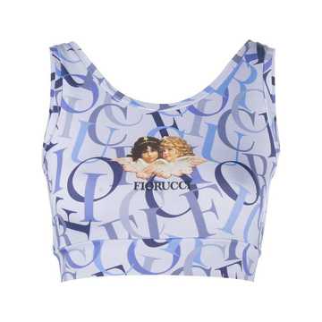 logo-print crop top