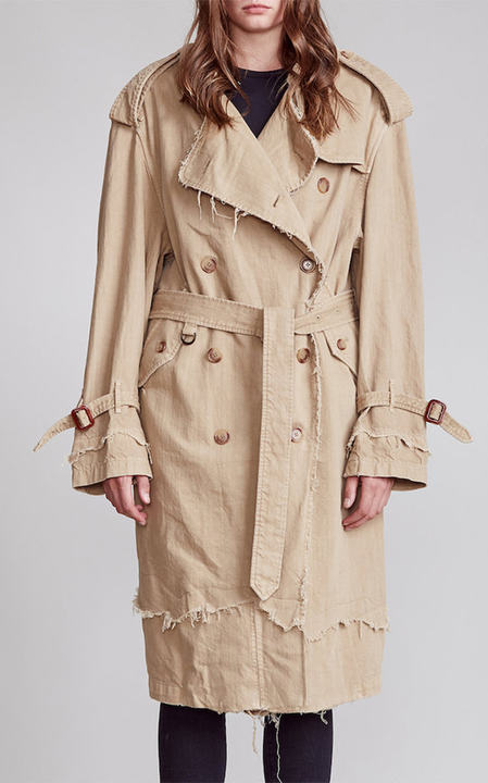 Shredded Cotton Trench Coat展示图