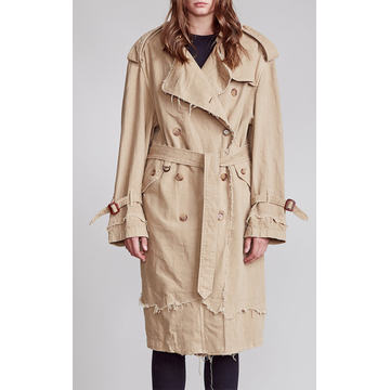 Shredded Cotton Trench Coat