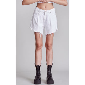 Damon Mid-Rise Pleated Denim Short