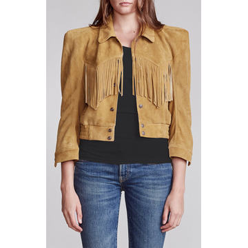 Fringe Western Suede Bomber Jacket