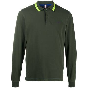 long sleeved polo shirt with contrast detail