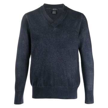 faded v-neck jumper