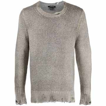 distressed knit jumper