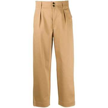 straight-leg pleated waist trousers
