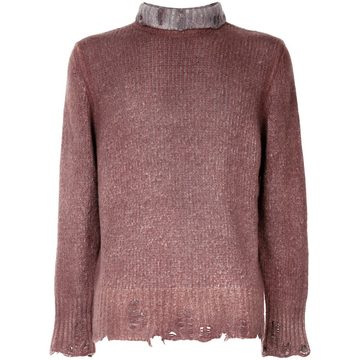 distressed knitted jumper