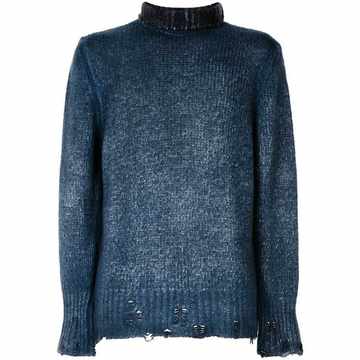 distressed knitted jumper