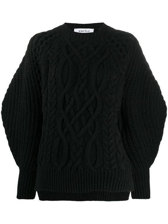 Aran pattern cable-knit jumper展示图