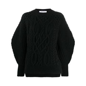 Aran pattern cable-knit jumper