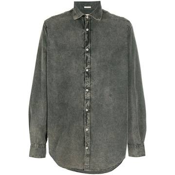 acid wash long-sleeve denim shirt