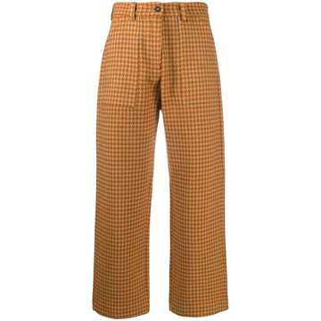 cropped houndstooth-print trousers