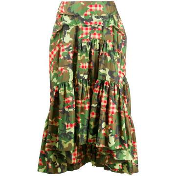 Tara camouflage-print skirt