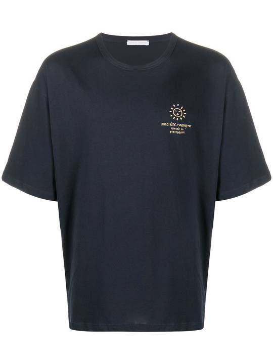 logo print cotton T-shirt展示图