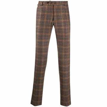 houndstooth slim-fit trousers