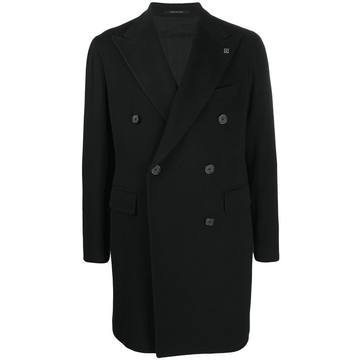 double-breasted midi coat