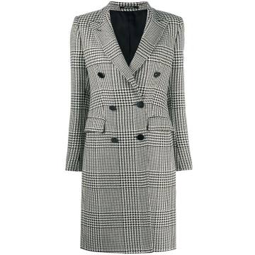 checked double breasted coat