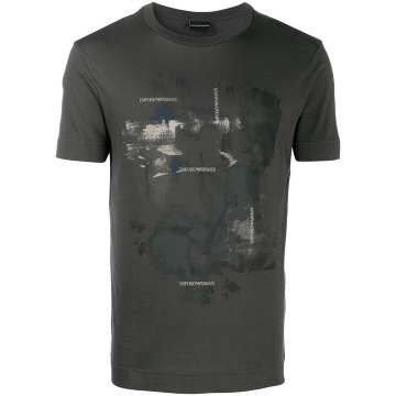 abstract-print cotton T-shirt