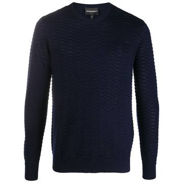 textured knit crewneck jumper