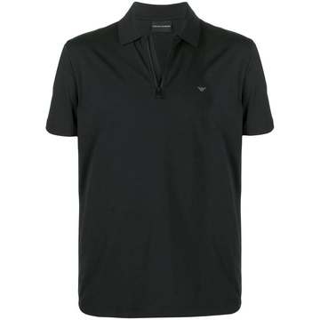 zipped collar polo shirt