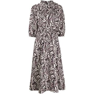 Ollie abstract print shirt dress