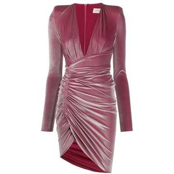 ruched velvet dress