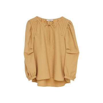 Summer Mix Puff-Sleeve Crepe Top