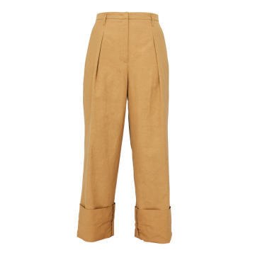 Into The Sun Pleated Linen-Blend Wide-Leg Trousers