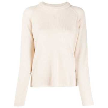 ribbed neck wool jumper