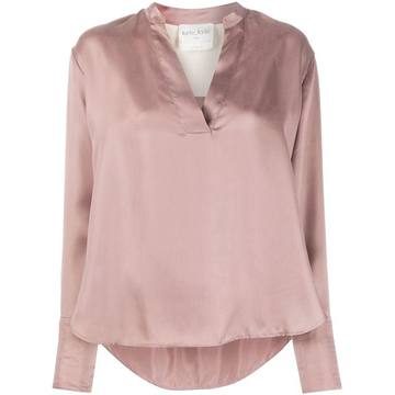 V-neck cotton blouse