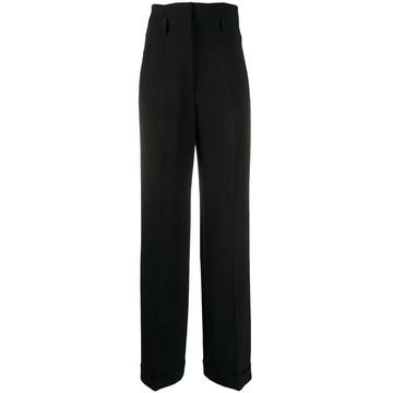 high-waisted crepe trousers