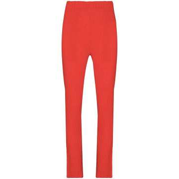 ribbed slim fit trousers