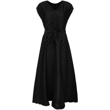 pleated midi dress