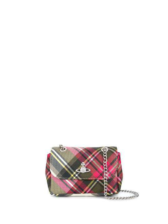 tartan-print mini satchel bag展示图