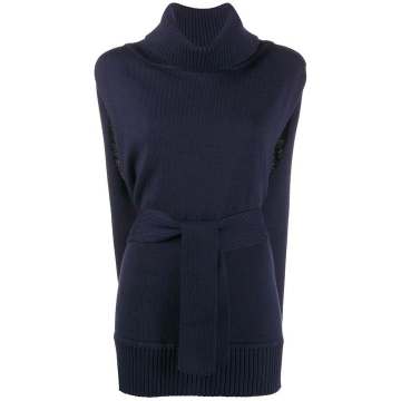 belted knitted vest