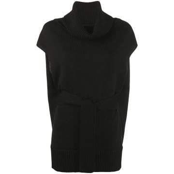knitted belted vest