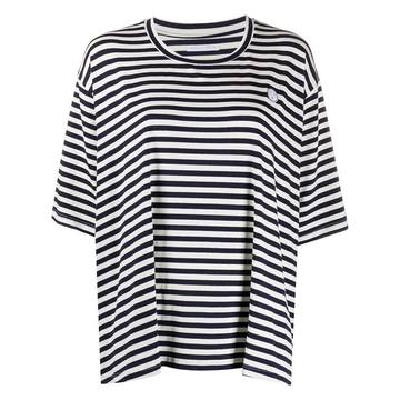 short-sleeved stripe print T-shirt