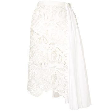 contrast-panel asymmetric skirt