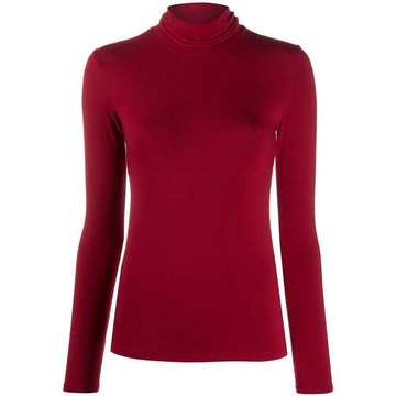 roll neck stretch knit top