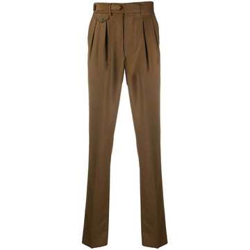 pleated slim chinos