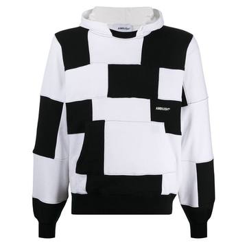 patchwork-effect hoodie