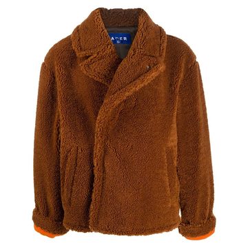 shearling wrap-style coat