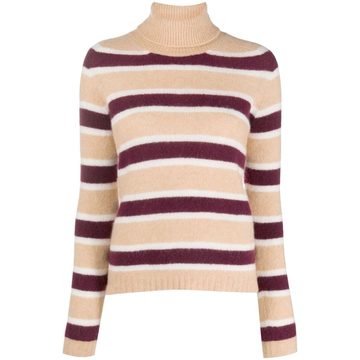 striped roll neck knit