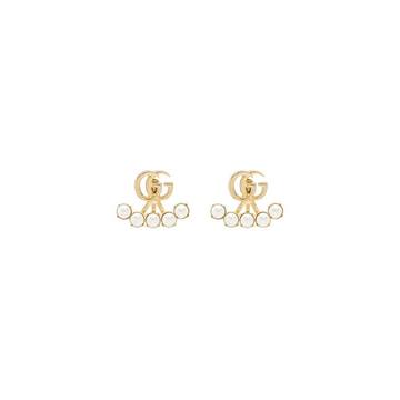 gold tone GG pearl earrings